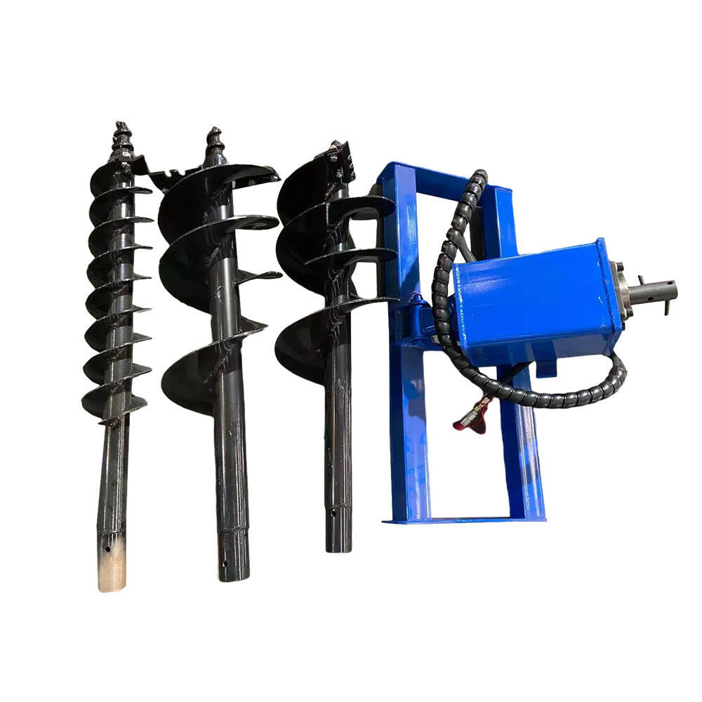 Skid Steer Hydraulic Auger with 3 bits(6", 12", 14" )|  AGT-SSECAG-Y-BL