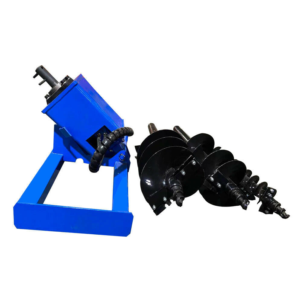 Skid Steer Hydraulic Auger with 3 bits(6", 12", 14" )|  AGT-SSECAG-Y-BL