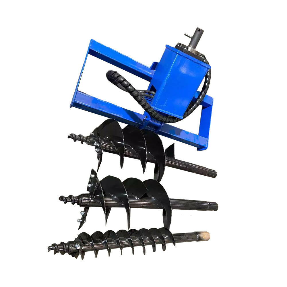 Skid Steer Hydraulic Auger with 3 bits(6", 12", 14" )|  AGT-SSECAG-Y-BL