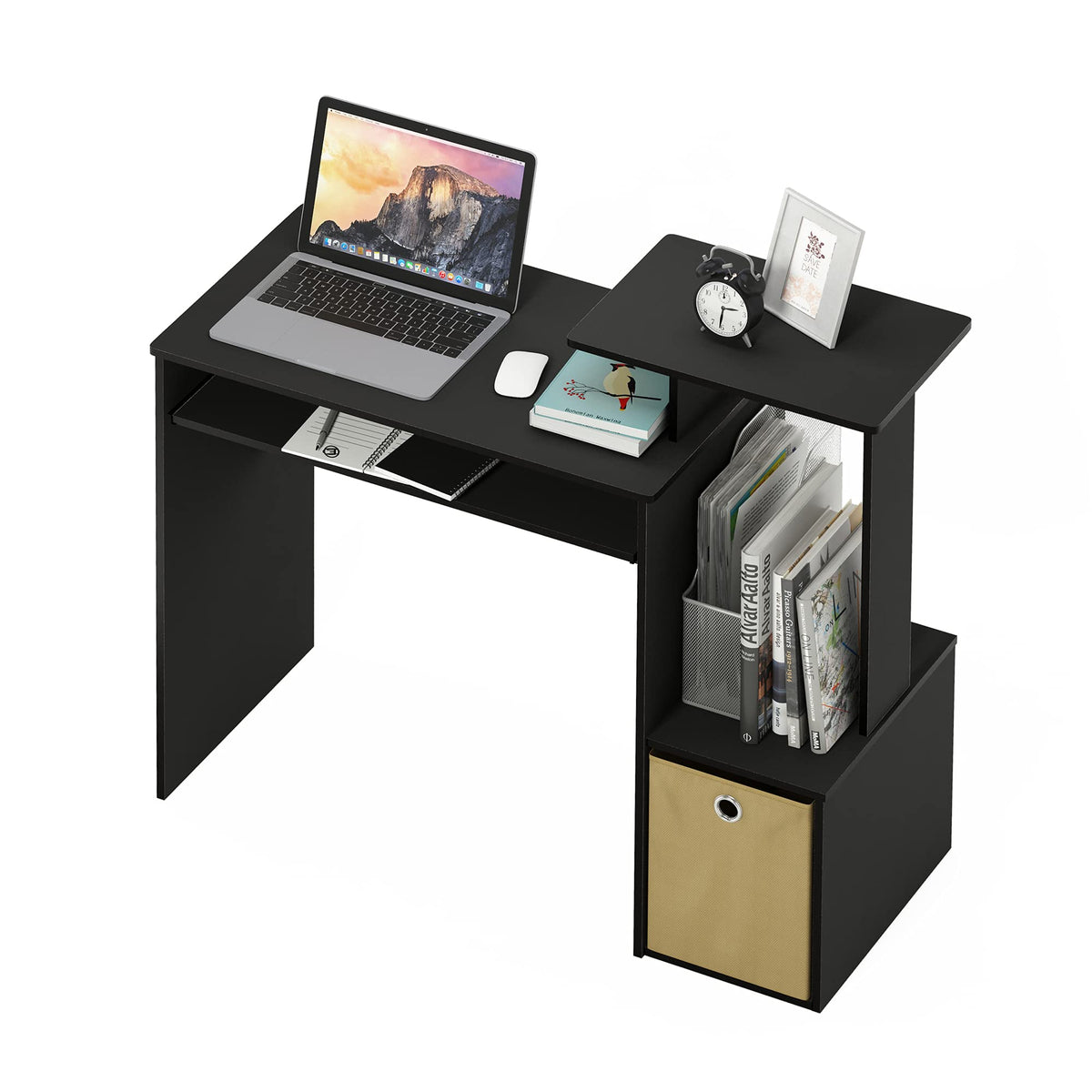 Furinno Econ 40-Inch Wide Computer Desk with Keyboard Tray, Classic Black