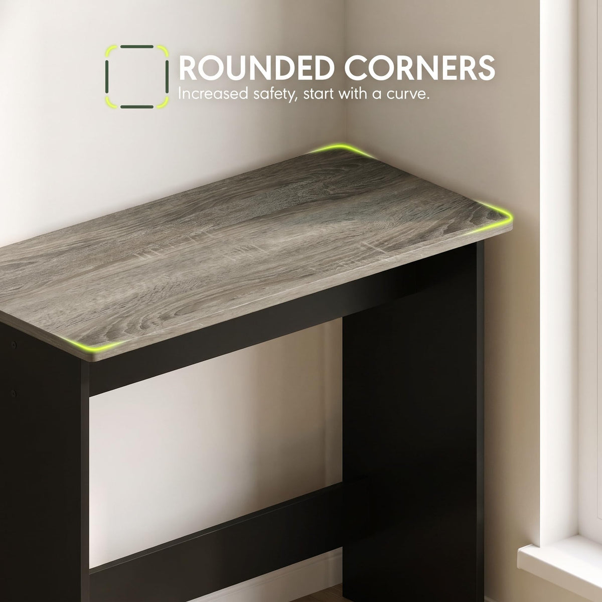 Furinno Simplistic 31-Inch Compact Computer Desk, Grey Oak