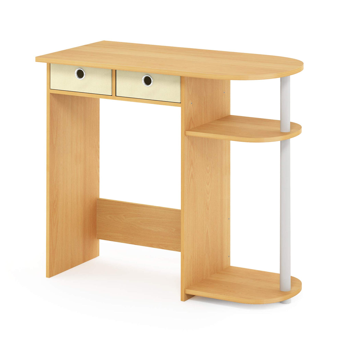 Furinno Go Green 32-Inch Computer Desk with 2-Tier Shelf, Light Beech