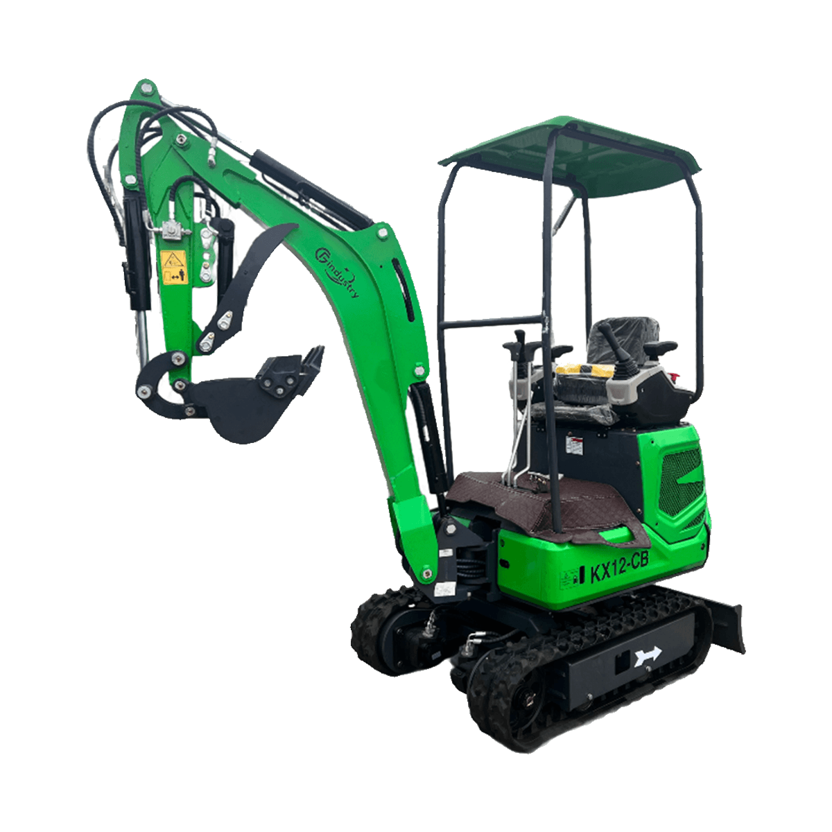 1 Ton, B&S Engine Mini Excavator w/ Hydraulic Thumb & Swing Boom | KX12-CB