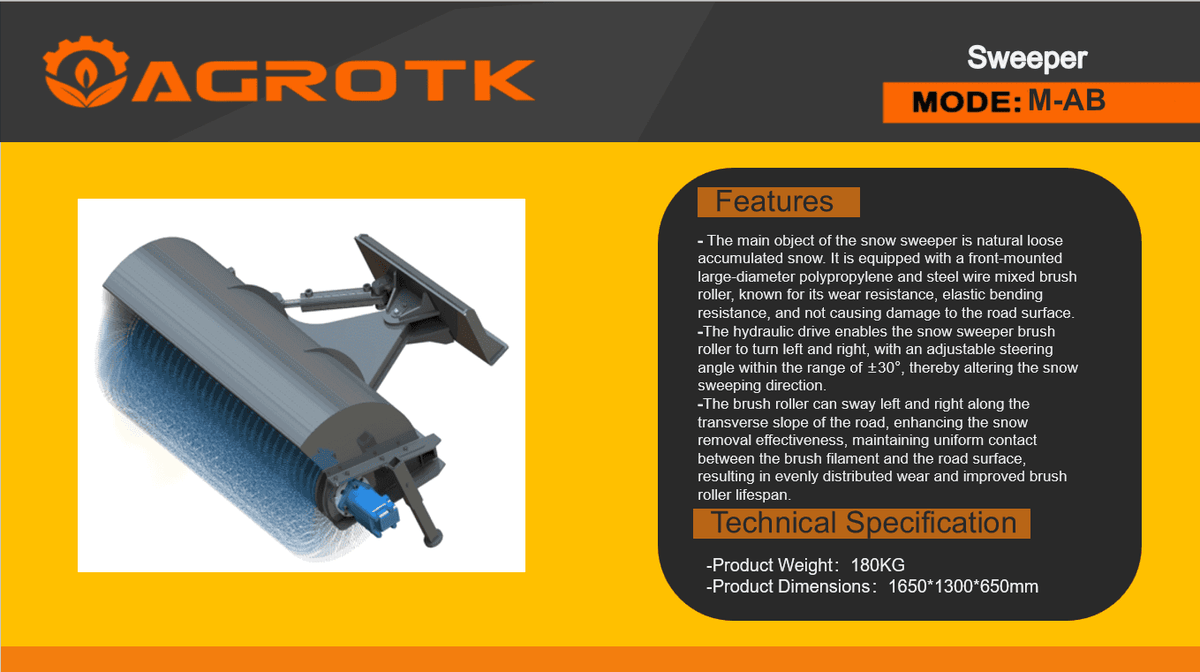 Sweeper for AGT Mini Skid Steer |  M-AB