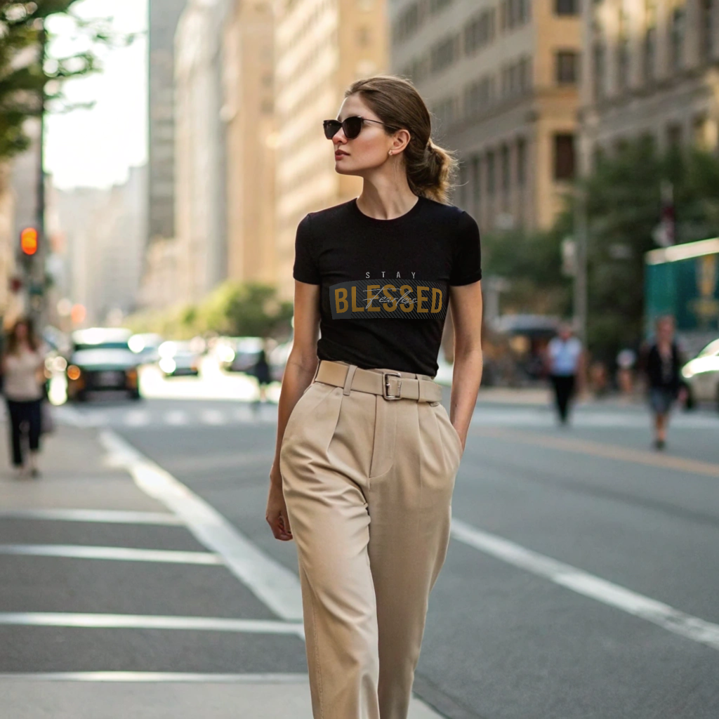 Stay Blessed, Stay Fearless – Bold Graphic Typography Tee
