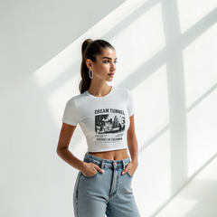 “Dream Tunnel – District of Columbia Vintage Butterfly Graphic Crop Top”