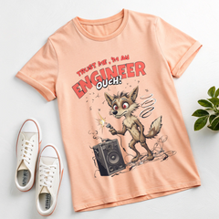"Funny 'Trust Me, I'm an Engineer' Cartoon T-Shirt – Electrical Fail Design"