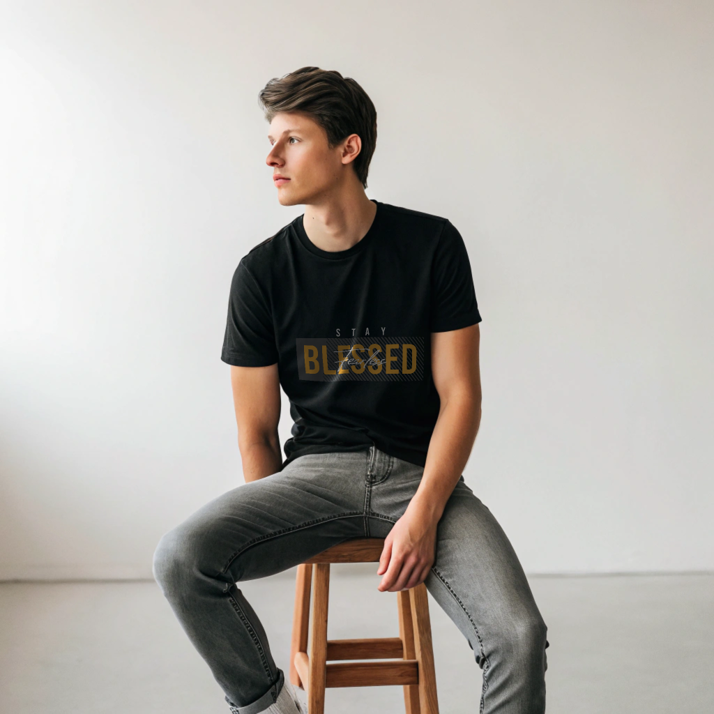 Stay Blessed, Stay Fearless – Bold Graphic Typography Tee