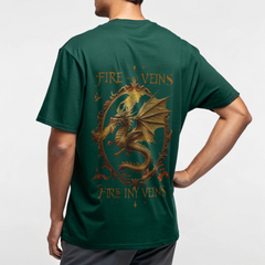 “Fire In My Veins” – Premium Dragon Crest Graphic Tee