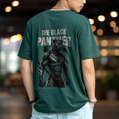 "Marvel-Inspired Black Panther Tee – Royal Strength Series"