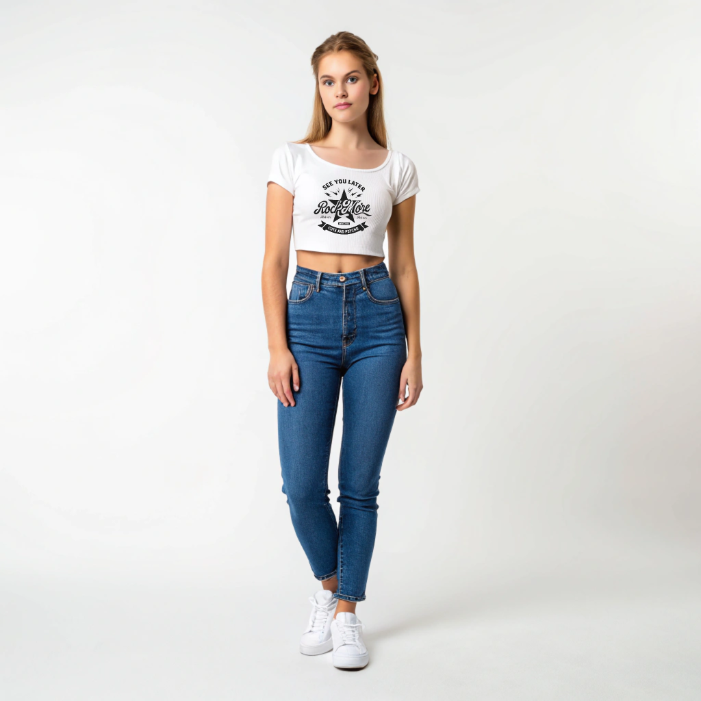 Vintage RockMore Girl Crop Tee – Cute and Psycho