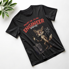 "Funny 'Trust Me, I'm an Engineer' Cartoon T-Shirt – Electrical Fail Design"