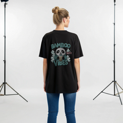 "Bamboo Vibes Panda Boba Tee – Slurp in Style!"