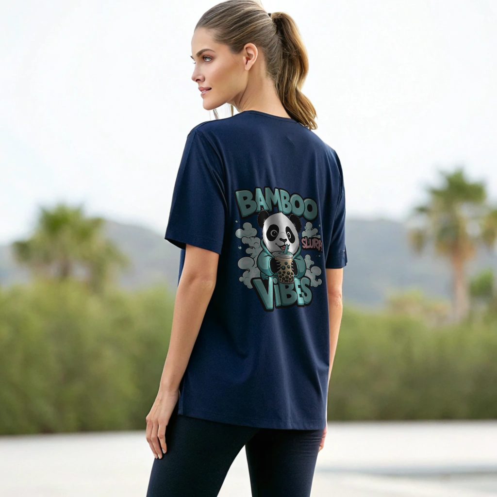 "Bamboo Vibes Panda Boba Tee – Slurp in Style!"