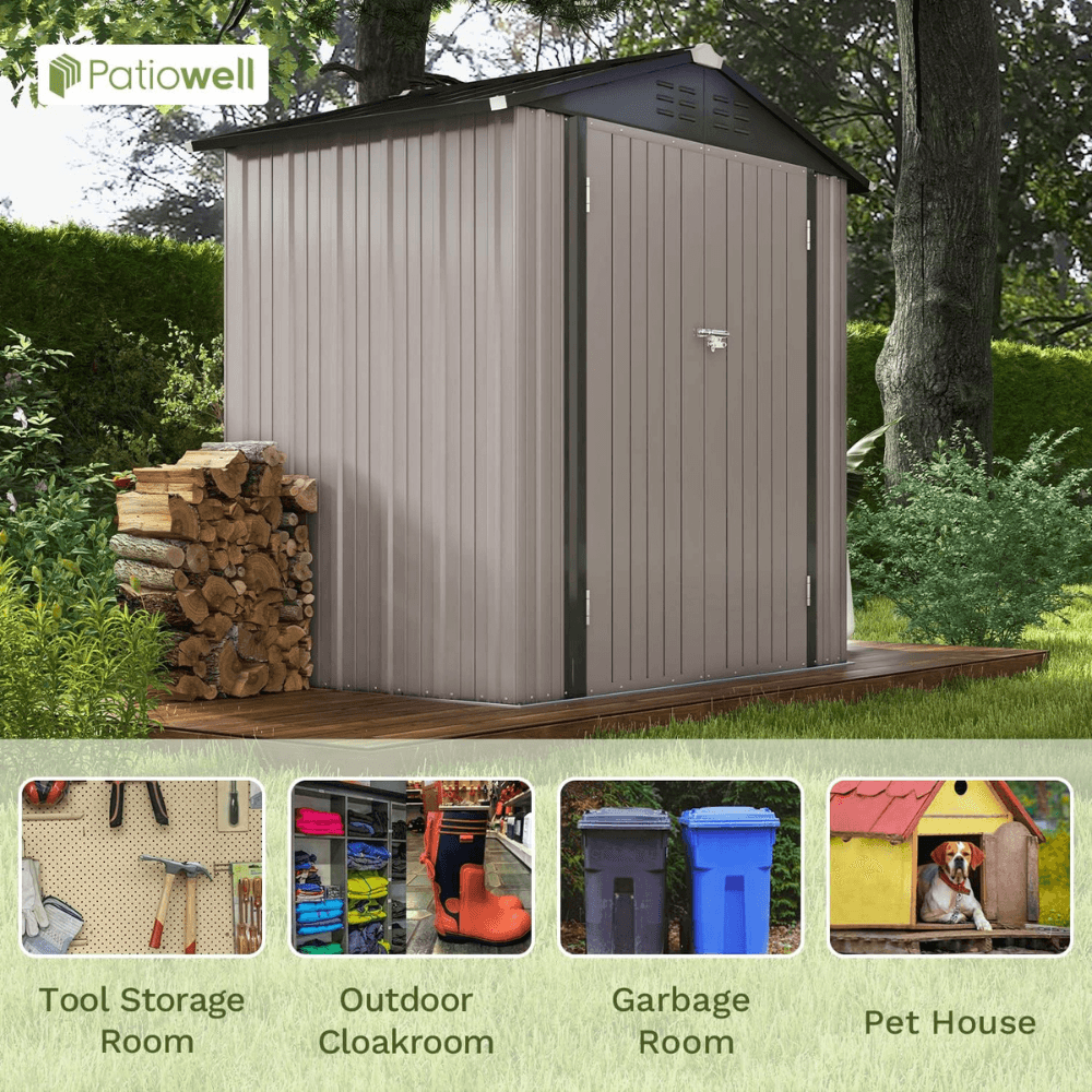 Patiowell Outdoor Storage Metal Shed 1.8m x 1.2m