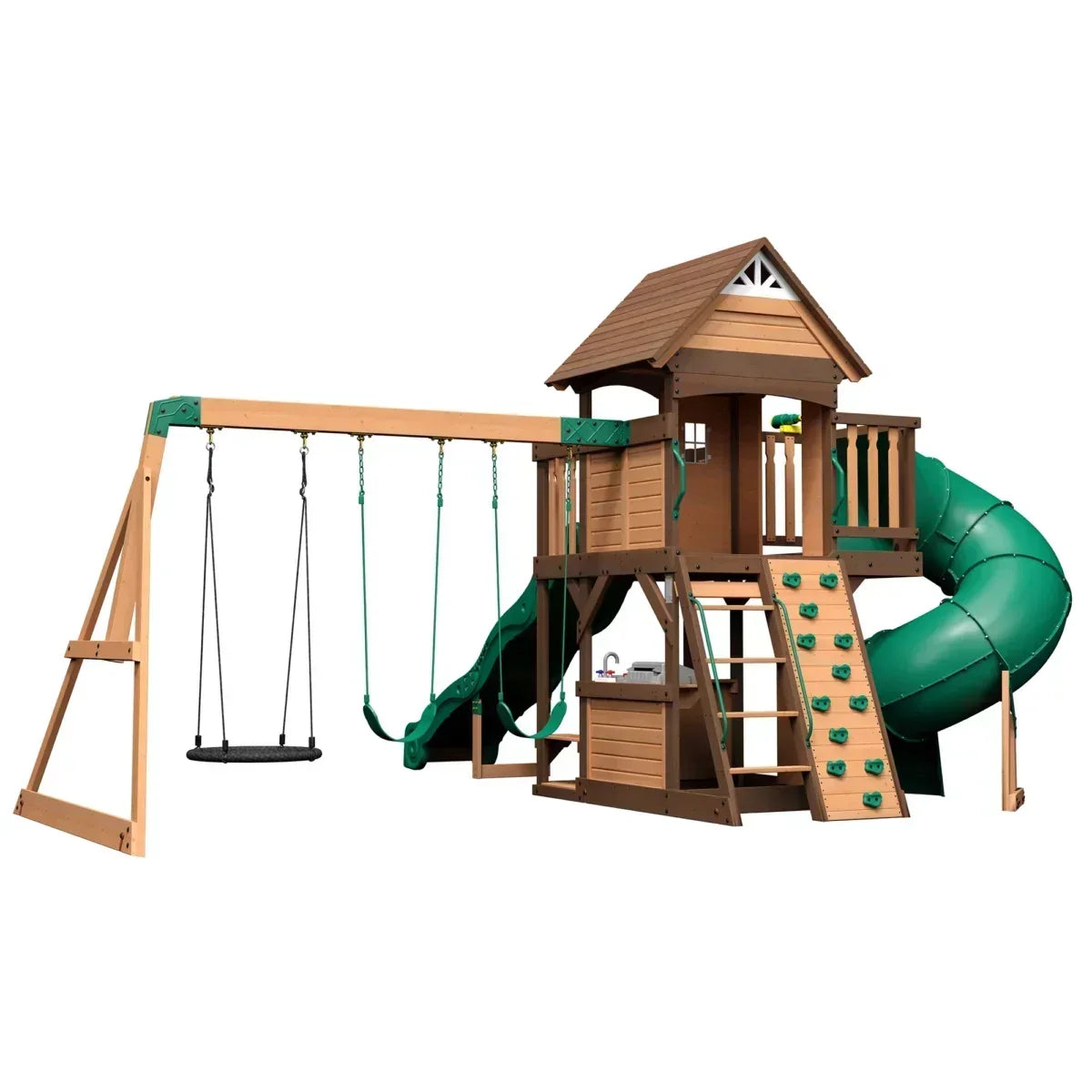 Backyard Discovery Cedar Cove Wooden Swing Set