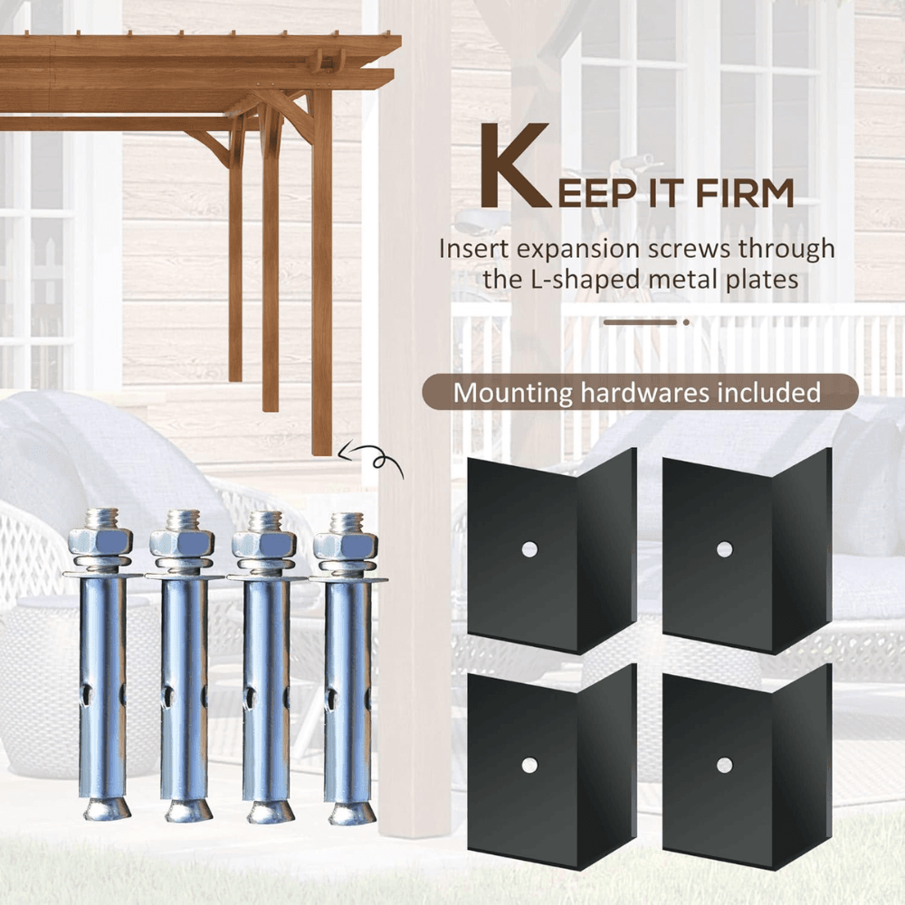 Outsunny DIY Deck Outdoor Wood Pergola 3.66m x 6.1m