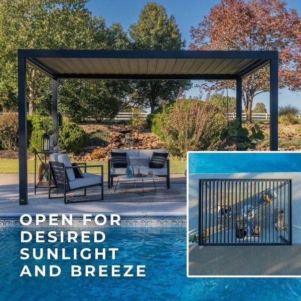 Sarasota 4.3m x 3m Modern Steel Louvered Pergola