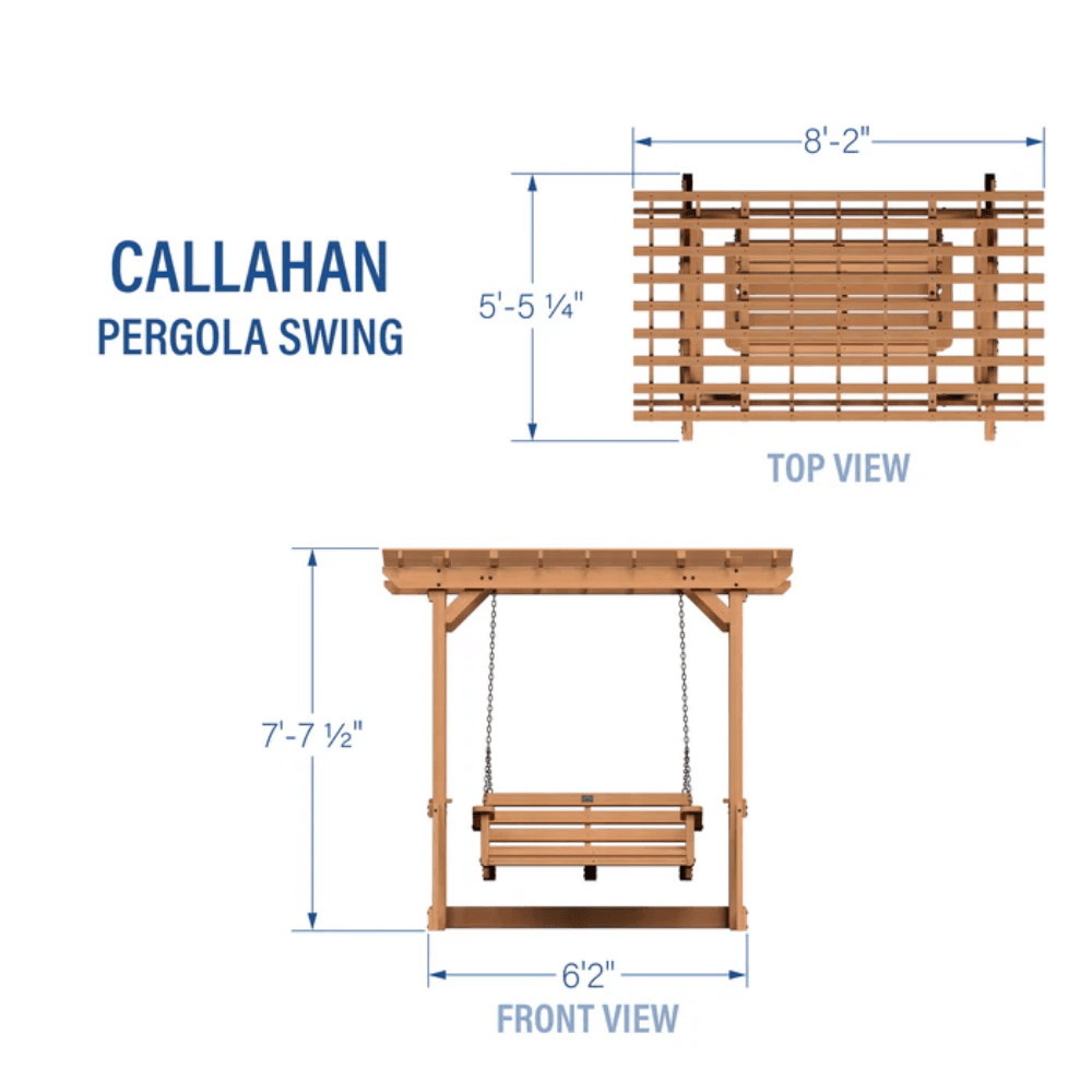 Backyard Discovery Callahan Cedar Wood Pergola Swing Bench