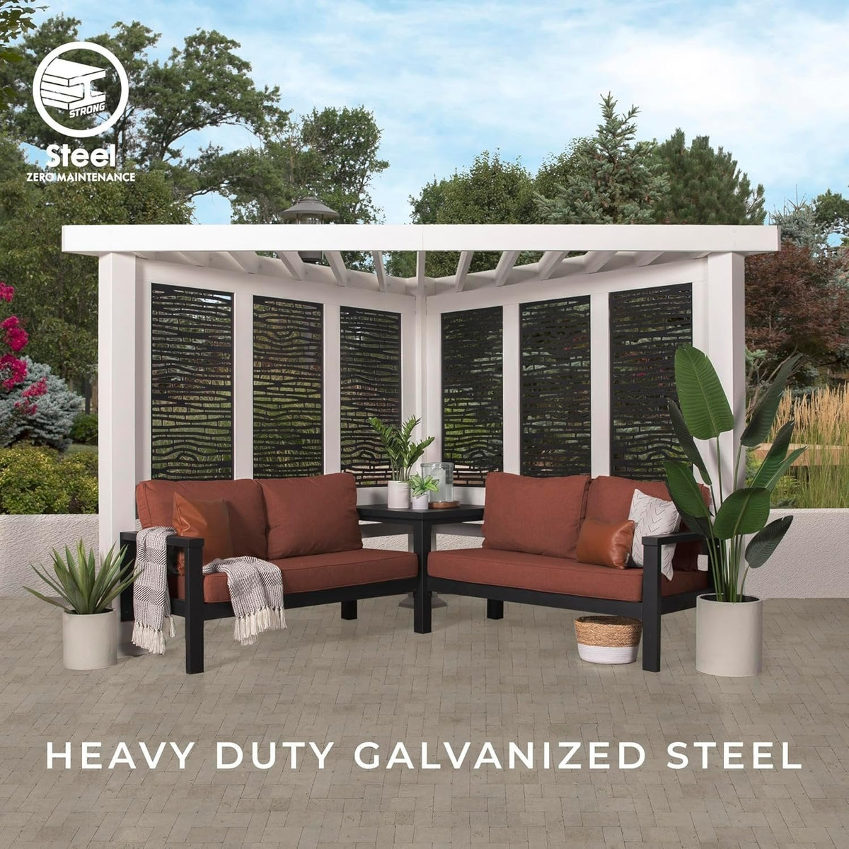 Backyard Discovery Ridgedale Steel Cabana Pergola 2.4m x 2.4m