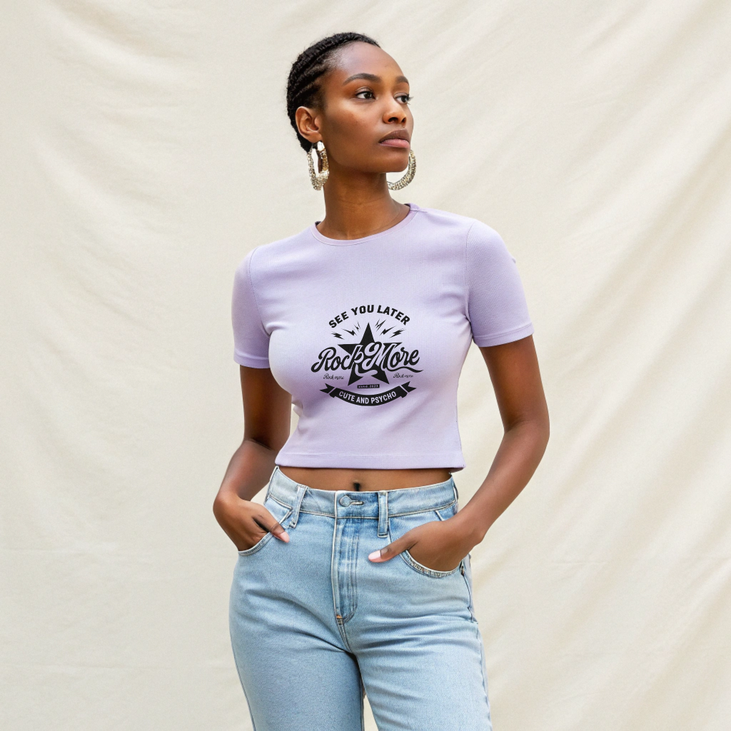 Vintage RockMore Girl Crop Tee – Cute and Psycho